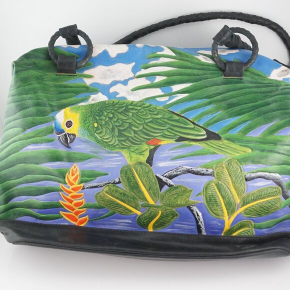 Handmade Amazon Parrot Leather Tote Bag - Picture 5 of 11